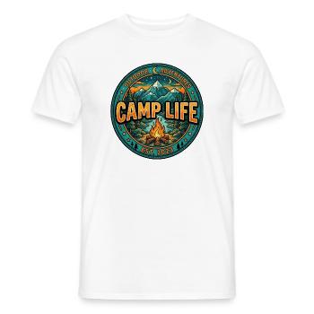 Camp Life – Camping & Outdoor Adventure Design - Men's T-Shirt - white - Front - AI Model Male 178 dark (178cm)