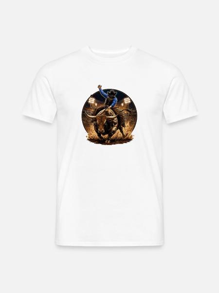 Rodeo-Rider gegen Stier - Männer T-Shirt - Weiß