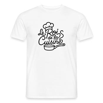 Roi de la Cuisine 👑 | Cadeau pour Chef Cuisiniet - T-shirt homme - blanc - Devant - AI Model Male 178 dark (178cm)