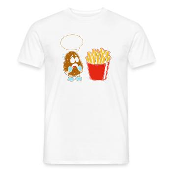 Is that you bro?! Fries French fries - Men's T-Shirt - white - Front - AI Model Male 178 dark (178cm)