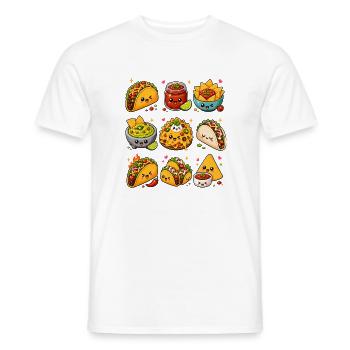 Kawaii Tacos | Mexican food - Men's T-Shirt - white - Front - AI Model Male 178 dark (178cm)