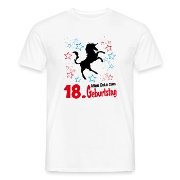 Einhorn Geburtstag 18 Jahre Unicorn Birthday - Männer T-Shirt - Weiß - Vorne - AI Model Male 178 dark (178cm)