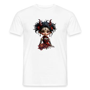 Gotische Lotus Chibi - Männer T-Shirt - Weiß - Vorne - AI Model Male 178 dark (178cm)
