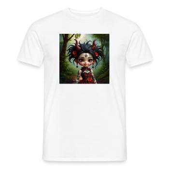 Gothic girl in forest - Men's T-Shirt - white - Front - AI Model Male 178 dark (178cm)