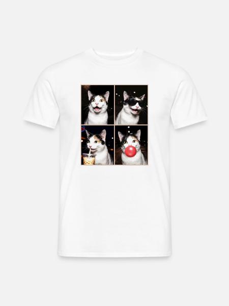 Katzen Japanese Bobtail Katze - Männer T-Shirt - Weiß
