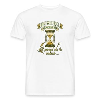 Michel Ne Vieillit Pas Il Prend De La Valeur - T-shirt homme - blanc - Devant - AI Model Male 178 dark (178cm)
