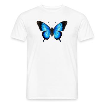 Ulysses Butterfly Papilio ulysses Watercolor Style - Men's T-Shirt - white - Front - AI Model Male 178 dark (178cm)