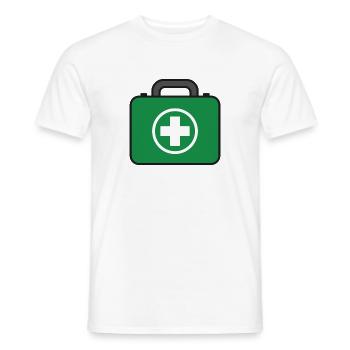Trousse de premiers secours verte - T-shirt homme - blanc - Devant - AI Model Male 178 dark (178cm)