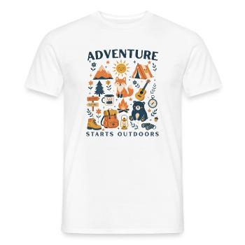 L’aventure commence en plein air - T-shirt homme - blanc - Devant - AI Model Male 178 dark (178cm)