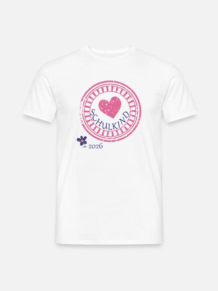 Schulkind Herz - Männer T-Shirt - Weiß