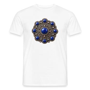 Zeeland-Knopf-Blau - Männer T-Shirt - Weiß - Vorne - AI Model Male 178 dark (178cm)