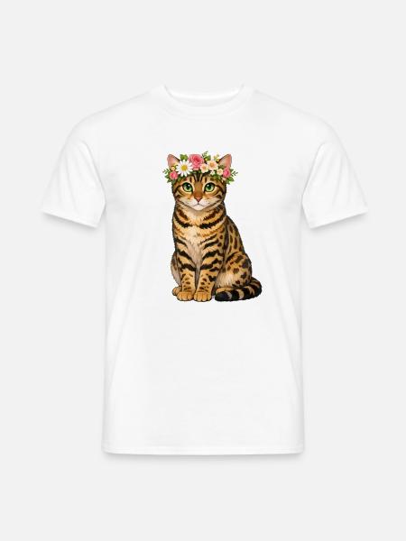 Bengalkatze - Männer T-Shirt - Weiß