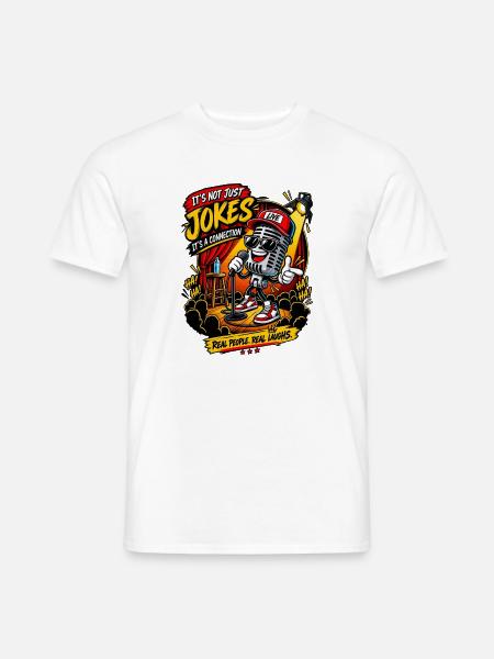 Live-Mikro: Verbindung durch Witze - Männer T-Shirt - Weiß