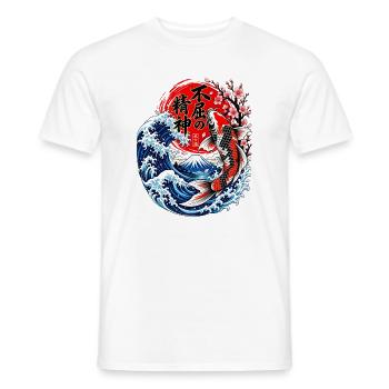 Koi Wellen Zen Motiv - Männer T-Shirt - Weiß - Vorne - AI Model Male 178 dark (178cm)