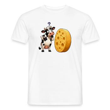 Kuh und Käse Frageszene - Männer T-Shirt - Weiß - Vorne - AI Model Male 178 dark (178cm)