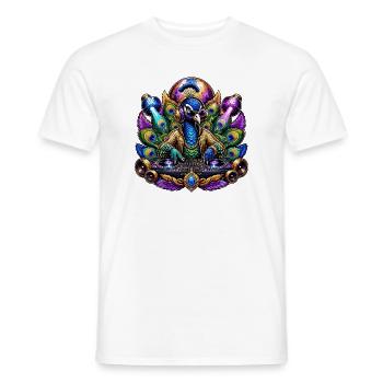 Pfau DJ-Set im Disco-Peacock - Männer T-Shirt - Weiß - Vorne - AI Model Male 178 dark (178cm)