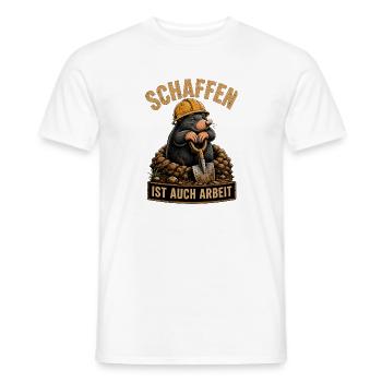 Maulwurf beim schaffen Humor Arbeit - Männer T-Shirt - Weiß - Vorne - AI Model Male 178 dark (178cm)
