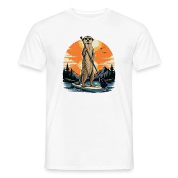  Erdmännchen SUP Paddleboard Board Stand Up paddel - Männer T-Shirt - Weiß - Vorne - AI Model Male 178 dark (178cm)