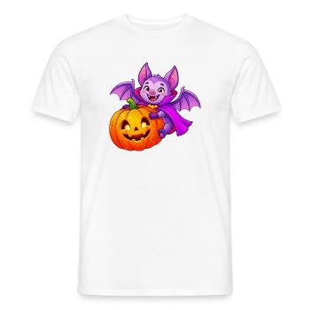 Fledermaus- und Kürbis-Halloween-Zauber - Männer T-Shirt - Weiß - Vorne - AI Model Male 178 dark (178cm)