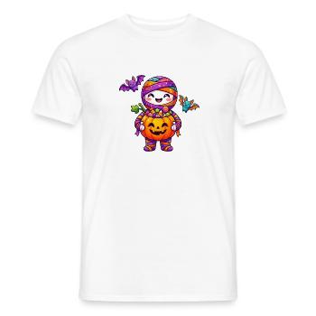 Kawaii Halloween Pompoenvreugde - Heren T-shirt - wit - Voor - AI Model Male 178 dark (178cm)