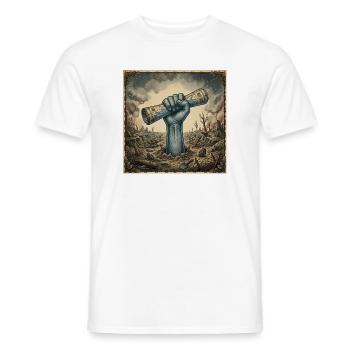Vox-Chronika-Logo und Weltkarte - Männer T-Shirt - Weiß - Vorne - AI Model Male 178 dark (178cm)