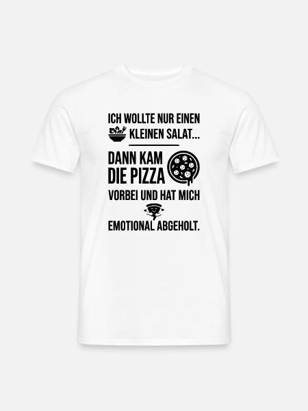 Pizza emotional abgeholt Italiener  - Männer T-Shirt - Weiß