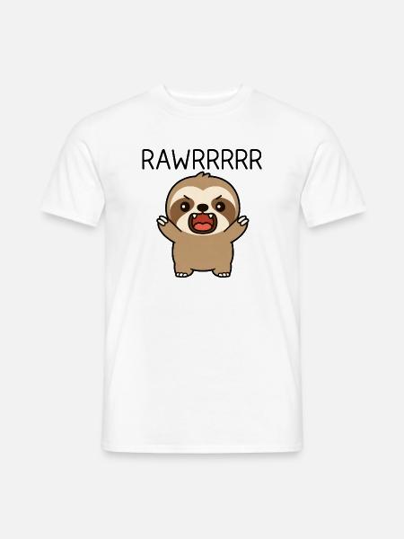Faultier Lustiger Cartoon - Männer T-Shirt - Weiß