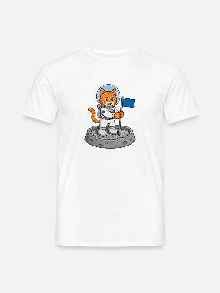Astronauten-Katzentoilettenlandung - Männer T-Shirt - Weiß