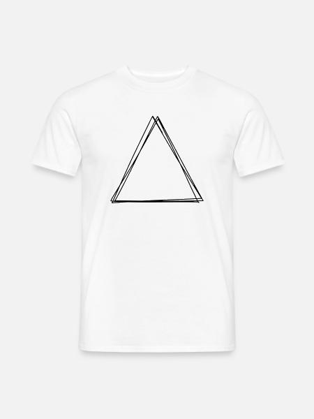 Dreieck handgezeichnet - Männer T-Shirt - Weiß