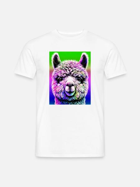 Alpaka - Männer T-Shirt - Weiß