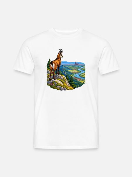 Chamois, Elsass, Vogesen, Straßburg, - Männer T-Shirt - Weiß
