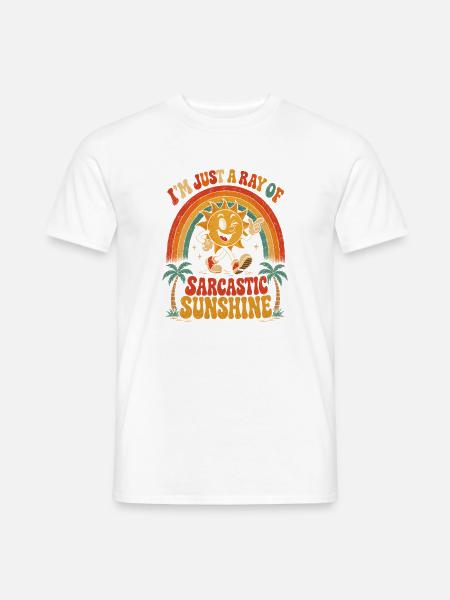 Sarkastischer Sonnenschein Retro - Männer T-Shirt - Weiß