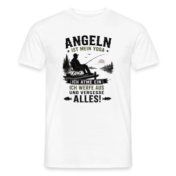 Angeln ist mein Yoga - Männer T-Shirt - Weiß - Vorne - AI Model Male 178 dark (178cm)
