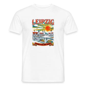 Retro Leipzig Germany Cultural Heart Cityscape - Männer T-Shirt - Weiß - Vorne - AI Model Male 178 dark (178cm)