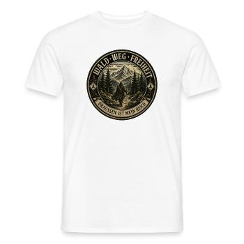 Wald. Weg. Freiheit. – Draußen ist mein Reich - Männer T-Shirt - Weiß - Vorne - AI Model Male 178 dark (178cm)