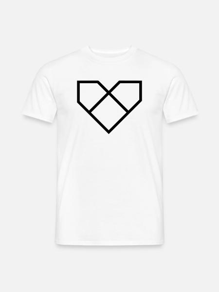 Printstream Herz - Männer T-Shirt - Weiß