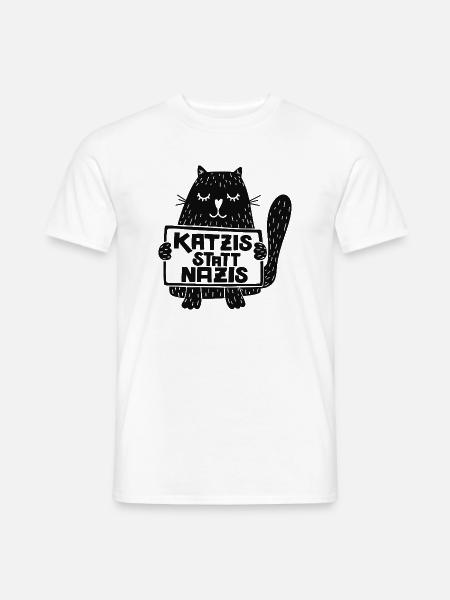 Katzis statt Nazis - Männer T-Shirt - Weiß