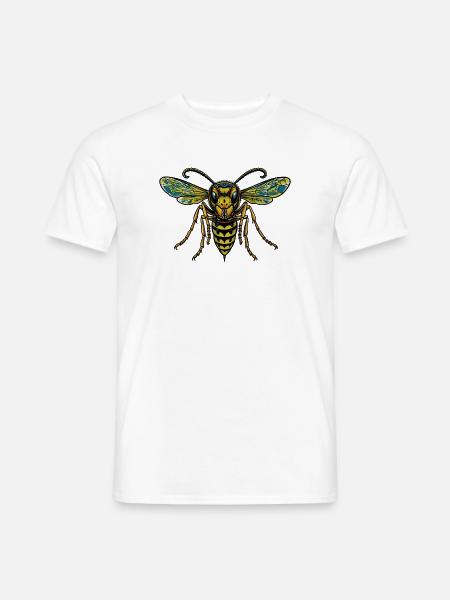 Wespe im Farbenklang - Männer T-Shirt - Weiß