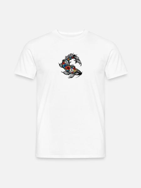 FloralS Schrift auf Schwarz - Männer T-Shirt - Weiß