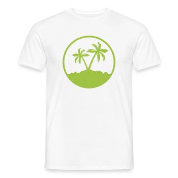 Palmeninsel im Limettengrün - Männer T-Shirt - Weiß - Vorne - AI Model Male 178 dark (178cm)