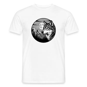 Lobo de la Luna en los Lobos del Bosque de la Montaña - Camiseta hombre - blanco - delante - AI Model Male 178 dark (178cm)
