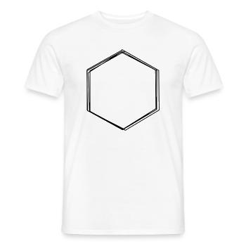 Sechseck handgezeichnet - Männer T-Shirt - Weiß - Vorne - AI Model Male 178 dark (178cm)