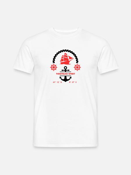 Windward Spirit Caprera Segelclub - Männer T-Shirt - Weiß