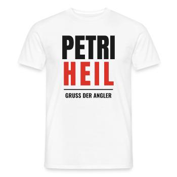 Petri Heil Angler Gruss Angelverein Geschenk - Männer T-Shirt - Weiß - Vorne - AI Model Male 178 dark (178cm)