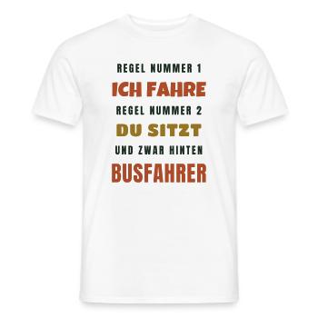 Busfahrer Ich fahre du sitzt - Lustiger Spruch - Männer T-Shirt - Weiß - Vorne - AI Model Male 178 dark (178cm)