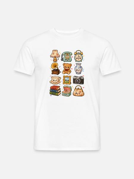 Kawaii Flohmarkt | Retro & Nostalgie - Männer T-Shirt - Weiß