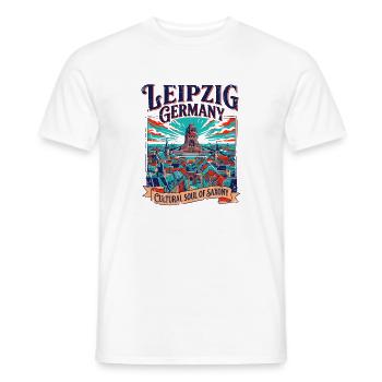 City Vintage Leipzig Germany Cultural Soul Of - Männer T-Shirt - Weiß - Vorne - AI Model Male 178 dark (178cm)