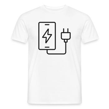 Smartphone-Ladeleitung-Symbol - Männer T-Shirt - Weiß - Vorne - AI Model Male 178 dark (178cm)