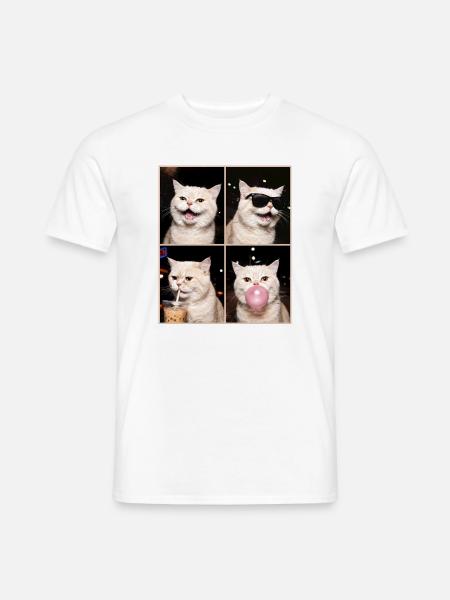 Katzen Perser Katze - Männer T-Shirt - Weiß