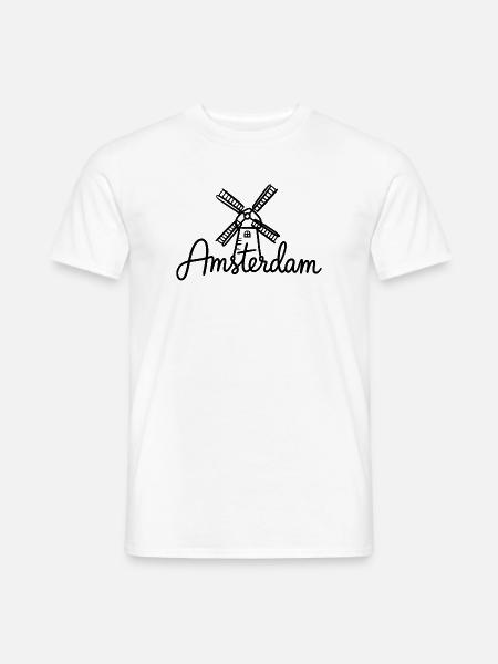 Amsterdam Windmühle Holland - Männer T-Shirt - Weiß